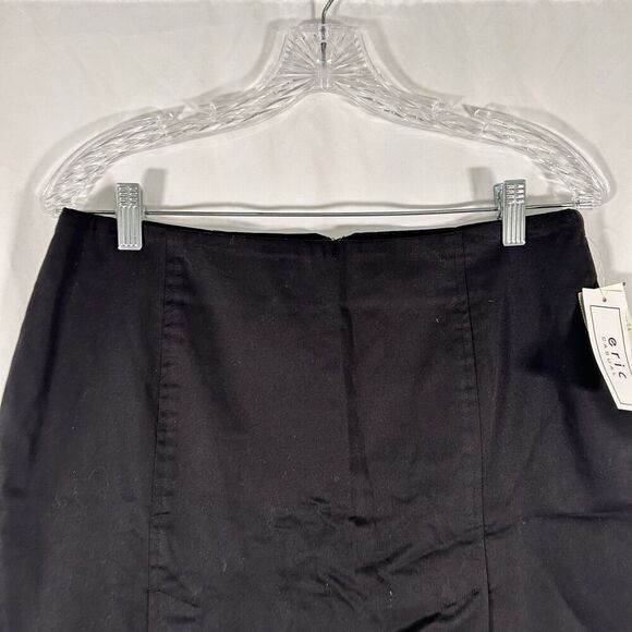 New Eric Casual Mini Skirt Women's 12 Solid Black Zip Back Short Cotton Blend - Picture 2 of 9